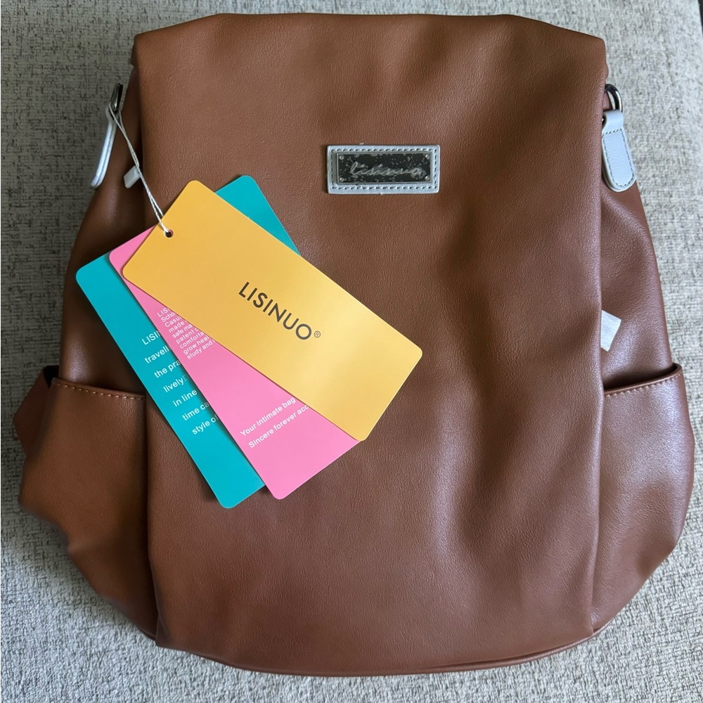 LISINUO Backpack Purse for Women Anti-Theft Travel Backpacks Leather Bookbag